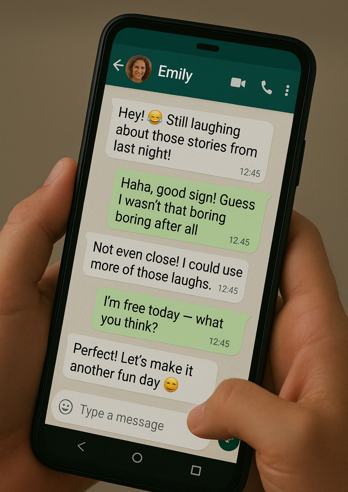 Successful flirty text message exchange
